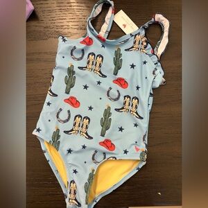Pink Chicken Western-Themed Swimsuit